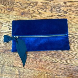 JCrew Blue Velvet Clutch